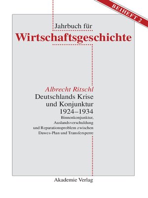 cover image of Deutschlands Krise und Konjunktur 1924–1934